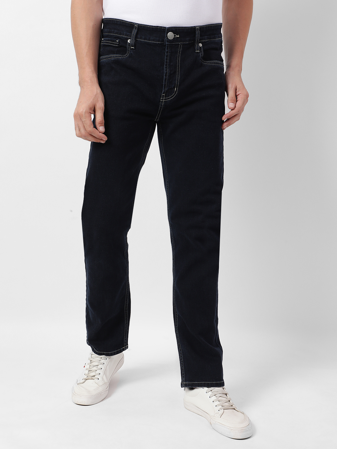 Numero Uno Men Solid Dark Blue Jeans